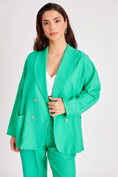 Suzi butik Jachetă de in pentru damă cu guler șal