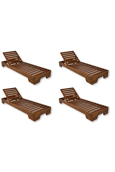 CAMPING TIME Ahşap Şezlong 4 Adet