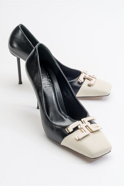 LuviShoes حذاء بيزا بكعب أسود للنساء