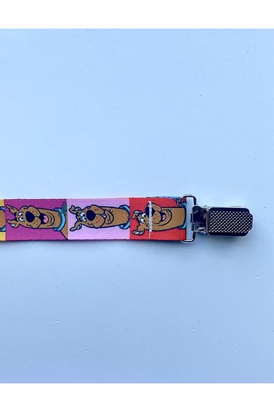 KARAMİLA Dog Printed Pacifier Strap - Pacifier Chain - Pacifier Holder