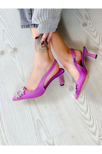 irmona Zarry Purple Stone Heeled Shoes