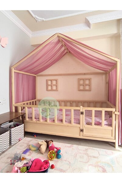 Bir Başka Çocuk Çatılı 2 Pencereli Montessori Karyola