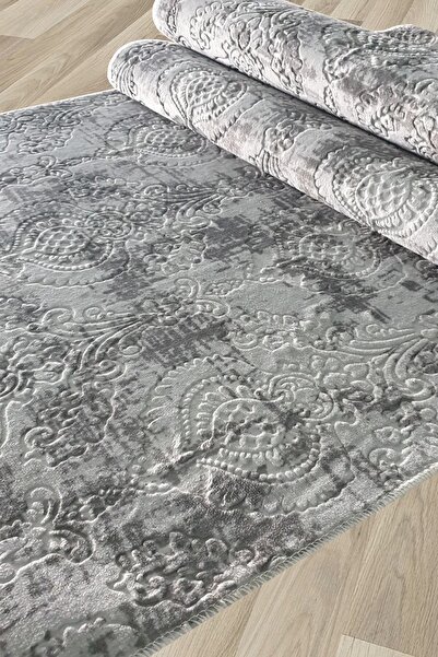 ALgorand Home Gray Runner - Non-Slip Based and Embossed Living Room Carpet