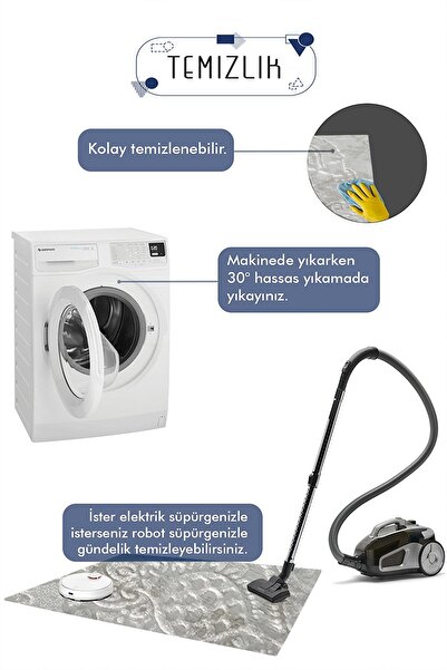 ALgorand Home Gray Runner - Non-Slip Based and Embossed Living Room Carpet