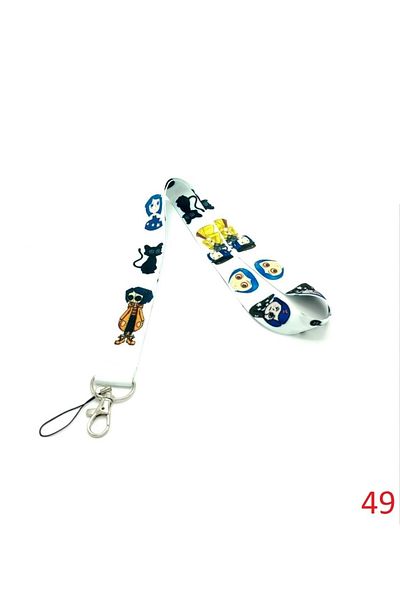 CİCCİBİCCİSHOP White Background Button Eye and Cat Whistle Cord, Neck Hanger Rope