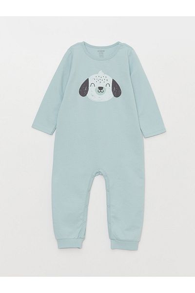 LC Waikiki Printed long Sleeve Crew Neck Jumpsuit for Baby Boy