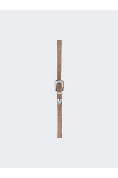 LC Waikiki Wide Buckle Suede Women's Belt