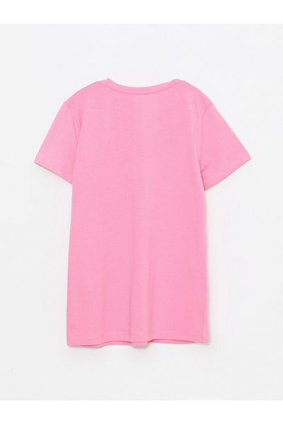 LC Waikiki Bavlněné dívčí tričko se základním krátkým rukávem Crew Neck