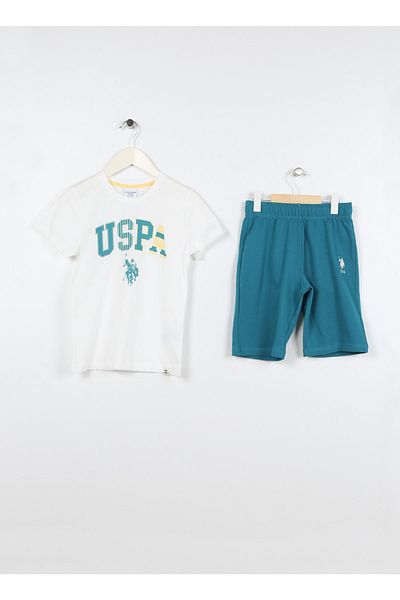 U.S. Polo Assn. Σετ πιτζάμες για αγόρι - Μπεζ, εμπριμέ, Us1342