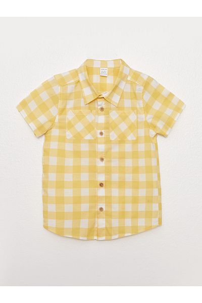 LC Waikiki Short Sleeve Plaid Patterned Baby Boy Shirt
