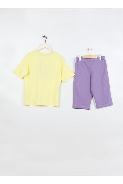 U.S. Polo Assn. Set de pijamale galbene imprimate pentru fete Us1416