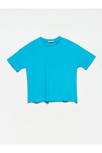 Dilvin 3683 Basic T-shirt-turquoise