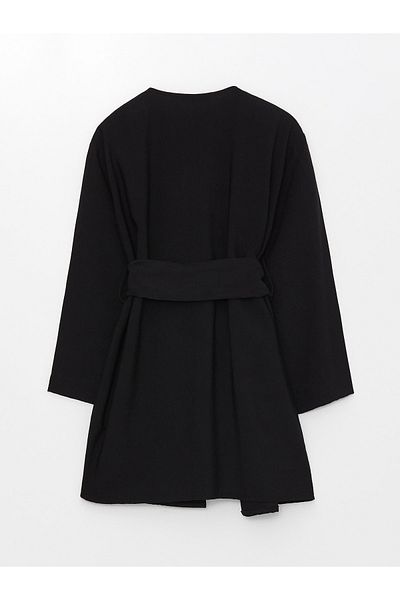 LC Waikiki Übergroßer Damen-Kimono – Schalkragen, einfarbig, lange Ärmel