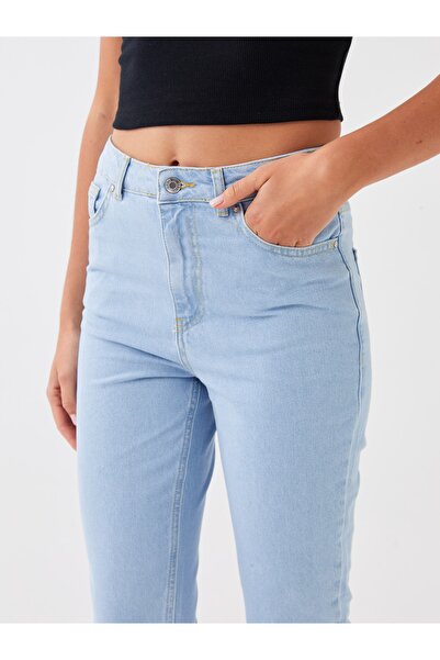 LC Waikiki Yüksek Bel Mom Fit Bilek Boy Kadın Jean Pantolon