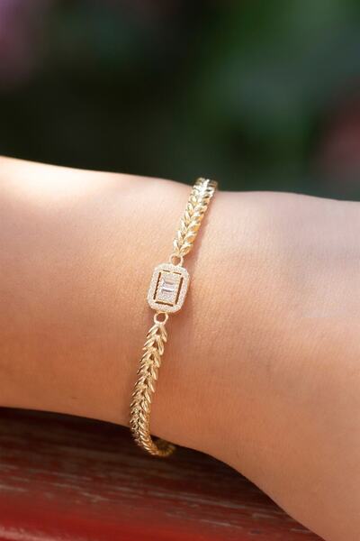 Tufanlar Kuyumculuk Altın Baget Taşlı Bileklik