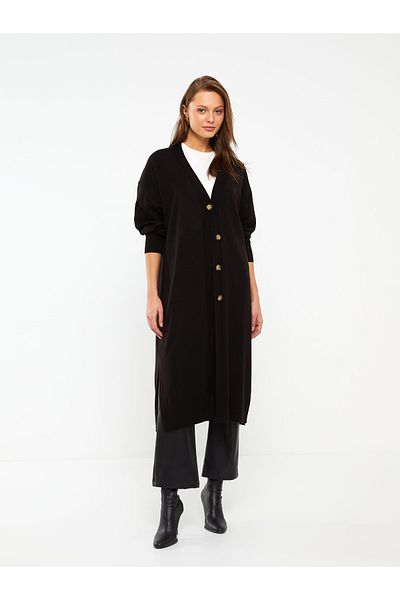 LC Waikiki V-Neck Long Sleeve Women's Knitwear Cardigan