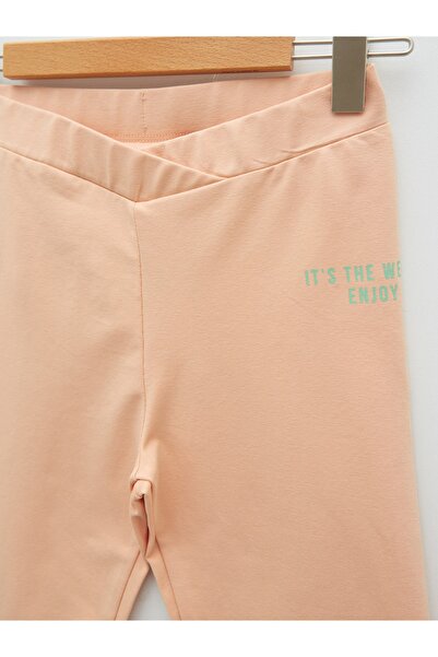 LC Waikiki Nyomtatott pamut lány hosszú leggings elasztikus derékkal