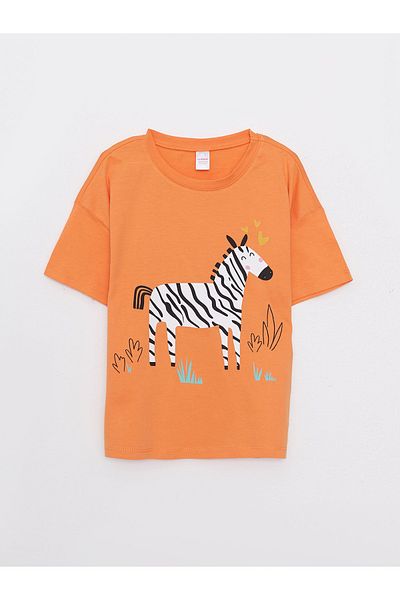 LC Waikiki Girl's Pajama Set with Shorts - Crew Neck, Short Sleeve