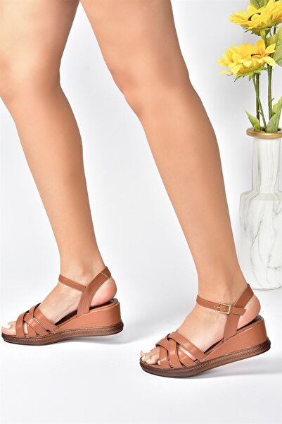 Fox Shoes Tan Women's Wedge Heeled Shoes K674305409