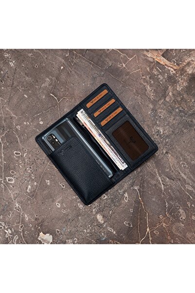 vevasilver Zipperless Calf Leather Unisex Wallet with Phone Compartment