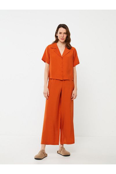LC Waikiki Women's Shirt Collar Pajama Set - Short Sleeve