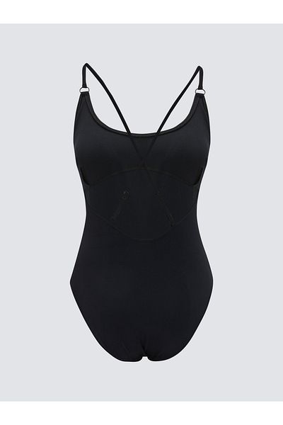 LC Waikiki Damen Badeanzug mit U-Ausschnitt, einfarbig
