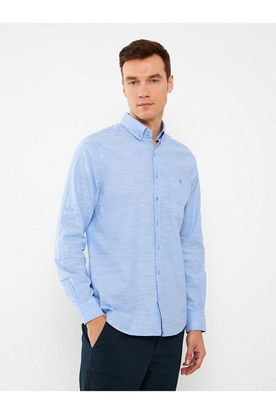 LC Waikiki Men's Poplin Shirt - Regular Fit, Long Sleeve