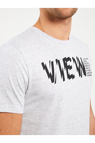 LC Waikiki Bedrucktes Herren-T-Shirt aus gekämmter Baumwolle – Rundhalsausschnitt, kurze Ärmel