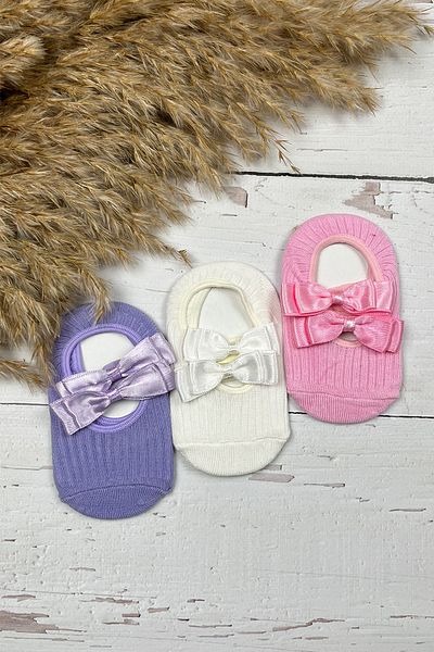 ADABEBEK Baby Girl 3-Piece Ballerina Socks with Bow