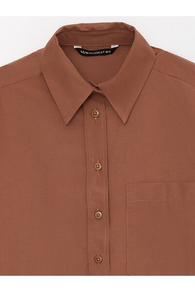 LC Waikiki Inggallér sima, hosszú ujjú, túlméretezett poplin női tunika