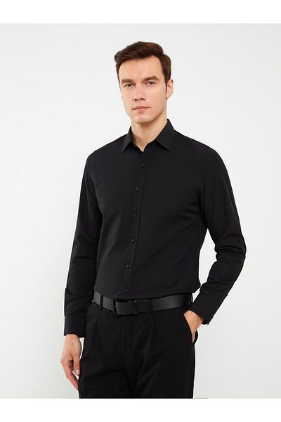 LC Waikiki Cămașă pentru bărbați din popelin - mânecă lungă, slim fit