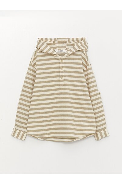 LC Waikiki Hooded prugasta dugih rukava dečačka košulja