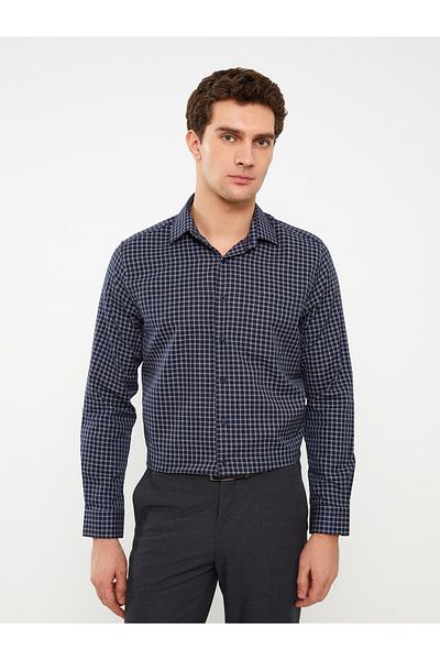 LC Waikiki Poplin Plaid Patterned Long Sleeve Men's Shirt - Regular Fit