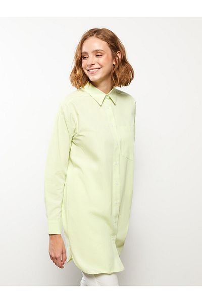 LC Waikiki Oversize dámská tunika – košilový límec, pevná, s dlouhým rukávem