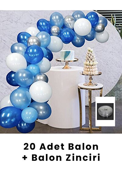 Parti Kırtasiye Elsa Konsept 20 Adet Balon Ve Balon Zinciri Paketi