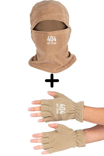 herotasarım Fleece Balaclava - 404 Not Found, Σετ κομμένα γάντια Bll3510