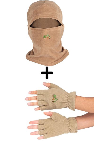 herotasarım Σετ κομμένα γάντια - Cactus Fleece Balaclava Bll3691