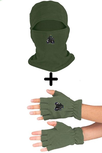 herotasarım Σετ μάσκας Polar Face και Cutout Gloves - Μοτοσικλέτα Bll3469