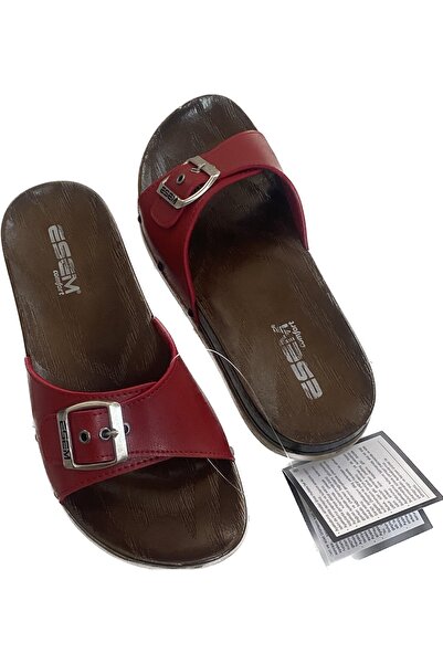 Esem Kadın Kırmızı Tek Toka Anatomik Taban Terlik