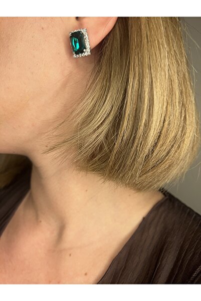 Venüs Accessory Renkli Taş Detaylı Çelik Küpe