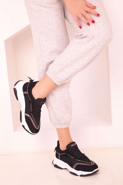 SOHO Black Suede Women's Sneakers 17983