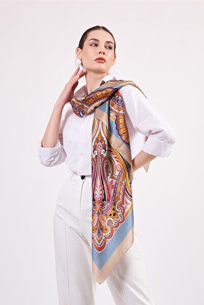 Nomads Felt Saf Ipek Şal Fular | 140 Cm | Etro Desen 3