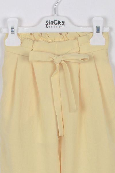 incity Girl's Yellow Pleated Detailed Trousers