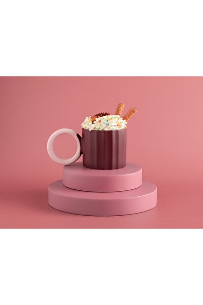 English Home Angled New Bone China Mug 260 Ml Claret Red