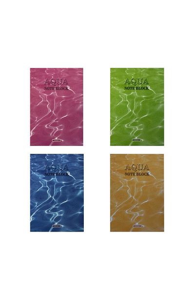 ÖZGÜN Aqua 16.5 X 24 Cardboard Cover Memo Pad 50 YpStriped - 4 Pieces