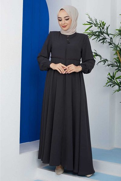 SARİAL GİYİM Waist Embroidered Mevlana Ferace Extra Flared Cut Sleeves Elastic Summer No Inner Display Quality