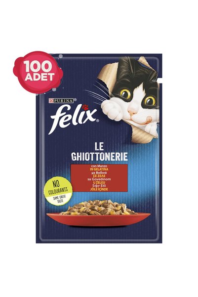 Purina Felix Felix Sığır Etli Pouch Kedi Yaş Mama Konserve 100 X 85 Gr.