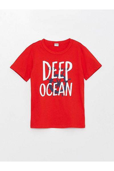 LC Waikiki Crew Neck Printed Short Sleeve Boys' T-Shirt and Sweatpants