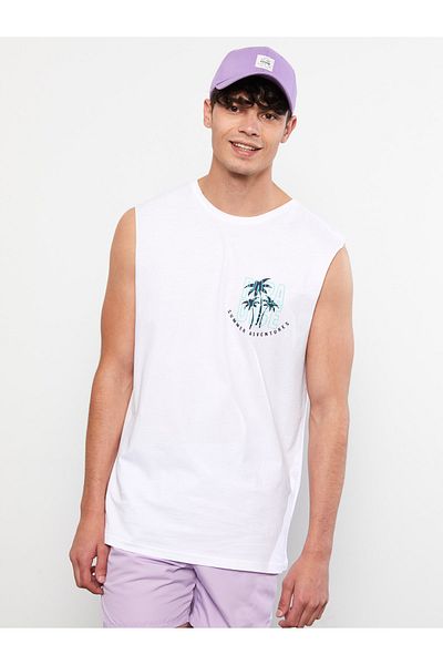 LC Waikiki Crew Neck Sleeveless Printed Men's Undershirt