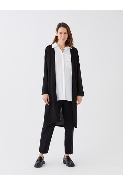 LC Waikiki Women's Knitwear Cardigan - Shawl Collar, Solid, Long Sleeve